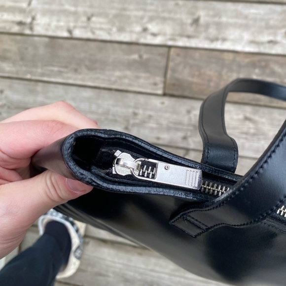 Jean Paul Gaultier Y2K Leather Logo Handbag Baby Bag Purse Black - Picture 3 of 8